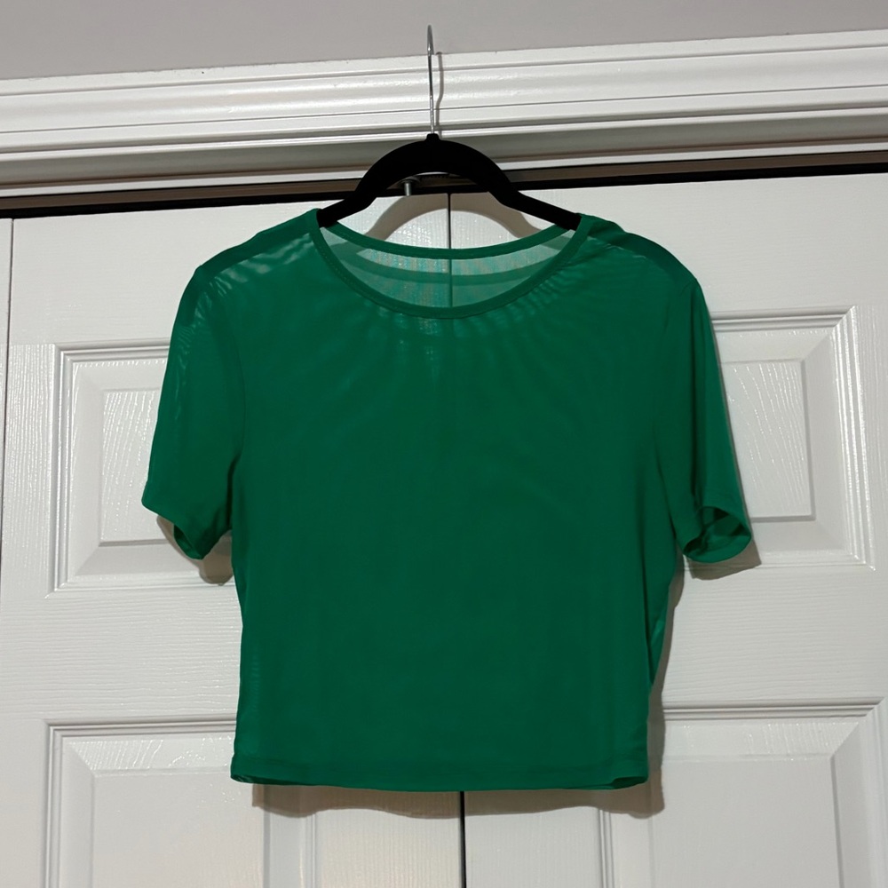 Green Mesh Women's Top